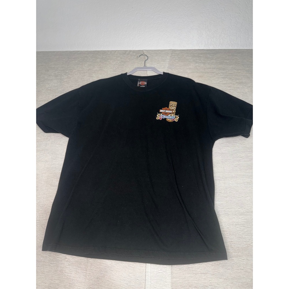 Harley-Davidson Hawaii Tiki Hula Girl Graphic T-Shirt Black Mens XL Made in USA